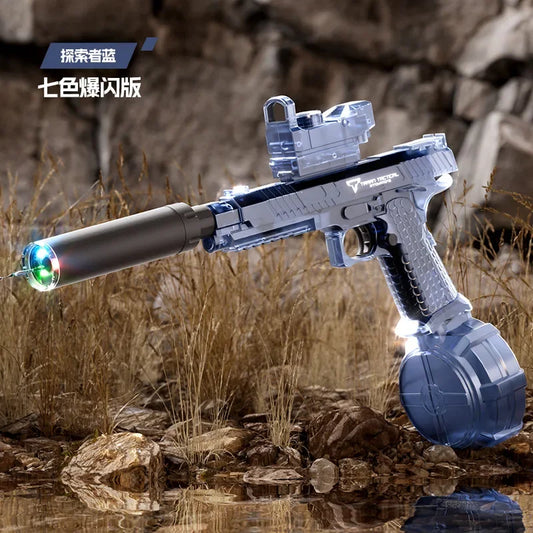 Unleash Epic Water Battles with the Automatic Desert Eagle Electric Water Gun - Flashing Lights & Long-Range Fun!
