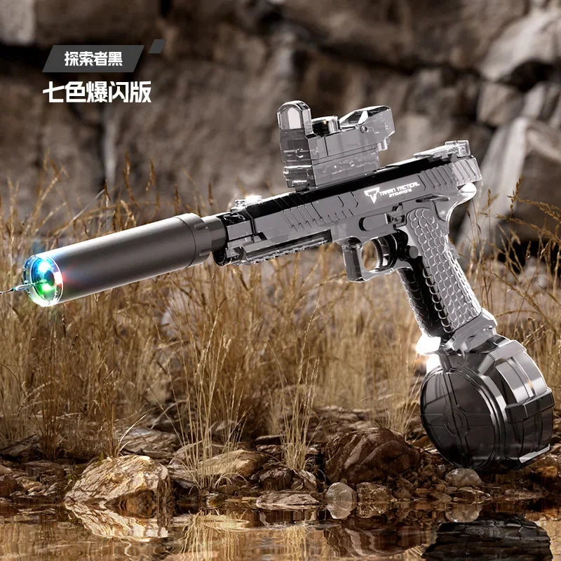 Unleash Epic Water Battles with the Automatic Desert Eagle Electric Water Gun - Flashing Lights & Long-Range Fun!